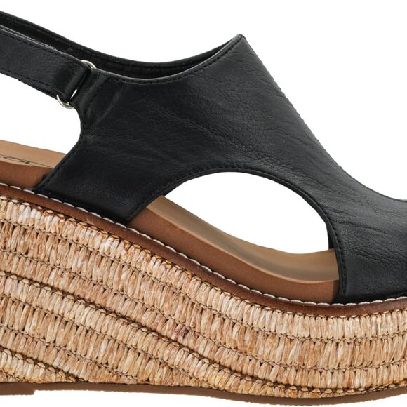 Women's Leather Wedge Sandals 3.75-Inch Heel 2-Inch Platform Stylish Jute - Picture 2 of 8